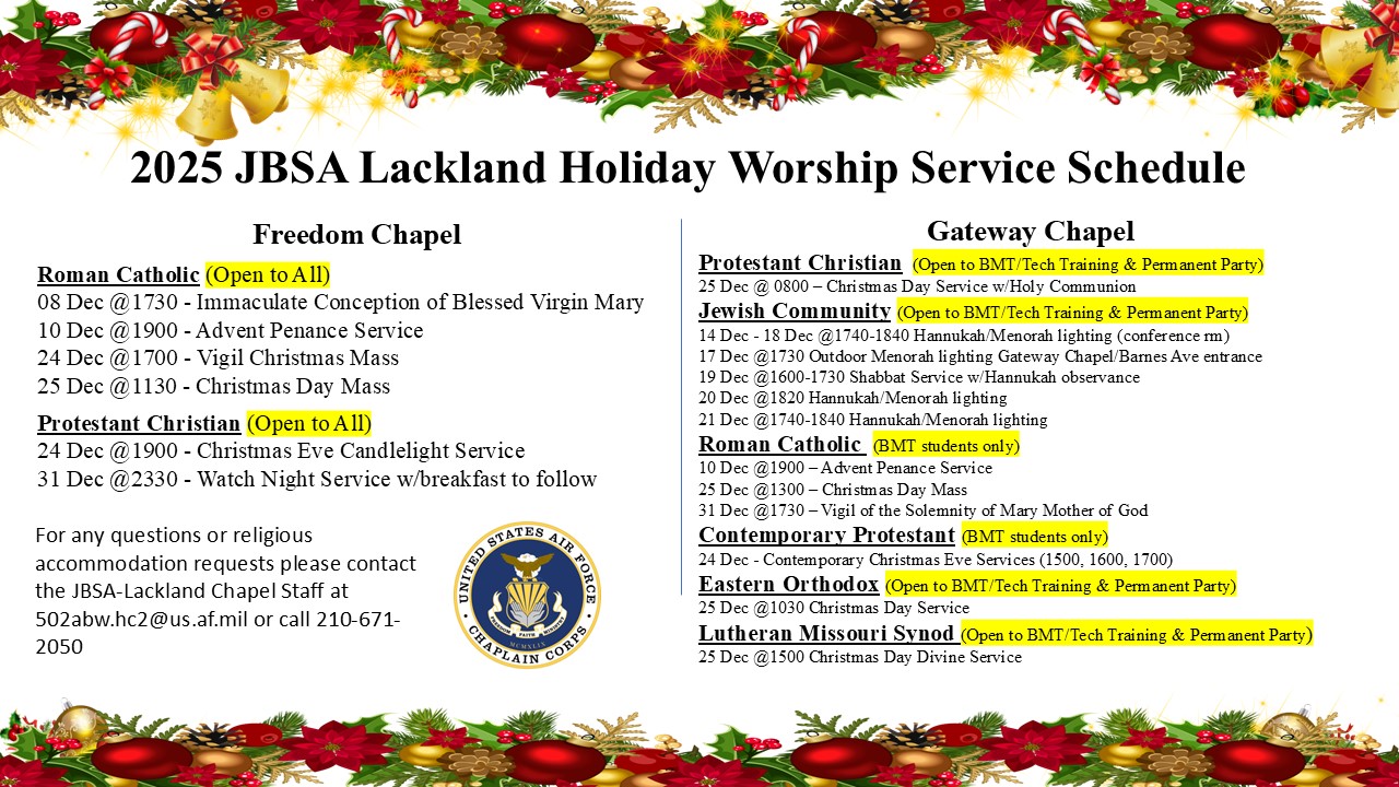 JBSA-LAK HOLIDAY WORSHIP